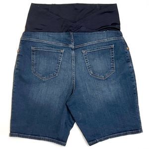 Ingrid & Isabel Maternity Crossover Panel 9" Denim Blue Jean Shorts Select Size
